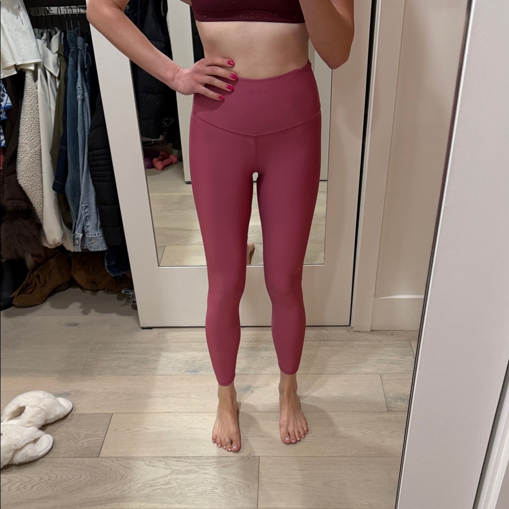 High-Waisted Pink Alo Leggings